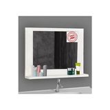 Beyaz 60X45 Raflı Lavabo Aynası ve Düzenleyici Dolap