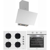 Beyaz 65 cm Ocaklı Dijital Fırınlı Ankastre Set (3481 Flam - CS5700E7W01 - BO6503W01 )