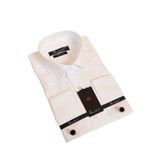 Beyaz 8 Drop Ekstra Uzun Kol Dar Kesim Micro Kumaş Kol Düğmeli Slim Fit Erkek Gömlek - 197-1