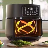 Beyaz Airfryer 5000 Serisi Xxl, Sağlıklı ve Pratik Yemek Hazırlama Cihazı - Ahşap - Beyaz