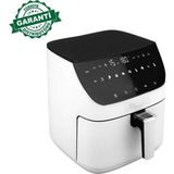 Beyaz Airfryer Xxl 6,5l Sıcak Hava Fritözü 1500W, Sağlıklı Pişirme - Ahşap - Beyaz