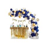 Beyaz Altın Donanma Mavi Balonlar Garland Arch Kiti Lateks Konfeti Balon