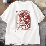 Beyaz An Vintage Eğlenceli Kitap Sevgilisi Okuma Streetwear Grafik Vi - XL