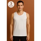 Beyaz Askılı Erkek Atlet Premium 3 Adet %100 Pamuk - 2XL