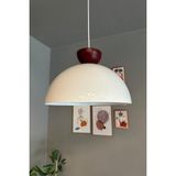 Beyaz Avize, Vişne Çürüğü Şapka, Sarkıt, Salon, Kuaför, Cafe, Dekoratif Aydınlatma - Seçenek 1 - Ahşap - Bej - Siyah