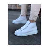 Beyaz bağcıklı sneakers yarım bilek bot