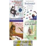 Beyaz Balina Yayınları Kahraman Köpek Balto+Sadako+Mieko+Hachiko 4 Kitap Set + Matematik Öğreten Ayraç