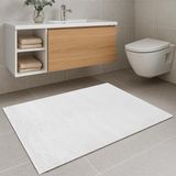 Beyaz Banyo Paspası | Peluş Kaymaz Tabanlı | Yumuşak Doku | Makinede Yıkanabilir | 4 Ölçü (4 - Çok Renkli - 1 Adet