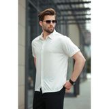 Beyaz Basic Kısa Kollu Erkek Gömlek E6760 - XL