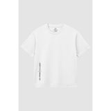 Beyaz Baskılı O Yaka Rahat Form Battal Büyük Beden Erkek T-Shirt - 88472