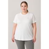 Beyaz Baskılı Rahat Form Büyük Beden Performans Kadın T-Shirt - 97308