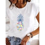 Beyaz Baskılı Yaz Suluboya Aşk Kalp Çizgili Elbise Grafik