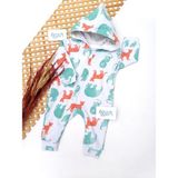 Beyaz Bebek Hayvanlar Alemi Mavi Tulum 9-12 Ay - 00-Beyaz