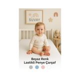 Beyaz Bebek Lastikli Çarşaf %100 Pamuklu Penye Park Yatak 60x120 - 70x110 - 70x120 - 70x130 - 70x140 - 80x130