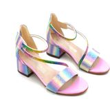Beyaz Beyaz (Mini Women) Çok Renkli Yaş Biyeli Topuklu Kız Çocuk Abiye Ayakkabı Çok Renkli