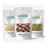Beyaz Biber - Muskat Cevizi - Toz Defne Yaprağı (3X Doğal 100 Gr) Set