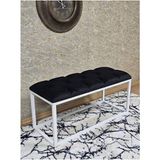 Beyaz Boyalı Diktörtgen 100 cm x 40 cm Oturak Puf - Bench - Makyaj Oturağı - Oturak Siyah Renk 100 x 40 Boyut/ebat - Renkli