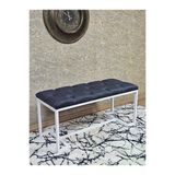Beyaz Boyalı - L - Ayaklı 100 Cm X 38 Cm Oturak - Bench - Makyaj Taburesi - Makyaj Oturak Füme Renk 100 X 40 Boyut/Ebat