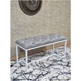 Beyaz Boyalı - L - Ayaklı 100 cm x 38 cm Oturak - Bench - Makyaj Taburesi - Makyaj Oturak Gri Renk 100 x 40 Boyut/ebat - Renkli