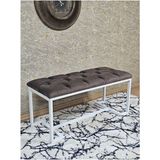 Beyaz Boyalı - L - Ayaklı 100 cm x 38 cm Oturak - Bench - Makyaj Taburesi - Makyaj Oturak Kahverengi Renk 100 x 40 Boyut/ebat - Renkli