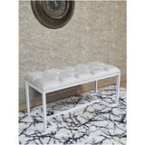 Beyaz Boyalı - L - Ayaklı 100 cm x 38 cm Oturak - Bench - Makyaj Taburesi - Makyaj Oturak Krem Renk 100 x 40 Boyut/ebat - Renkli