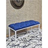 Beyaz Boyalı - L - Ayaklı 100 cm x 38 cm Oturak - Bench - Makyaj Taburesi - Makyaj Oturak Mavi Renk 100 x 40 Boyut/ebat - Renkli