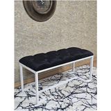 Beyaz Boyalı - L - Ayaklı 100 cm x 38 cm Oturak - Bench - Makyaj Taburesi - Makyaj Oturak Siyah Renk 100 x 40 Boyut/ebat - Renkli