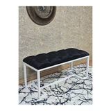 Beyaz Boyalı - L - Ayaklı 100 Cm X 38 Cm Oturak - Bench - Makyaj Taburesi - Makyaj Oturak Siyah Renk 100 X 40 Boyut/Ebat