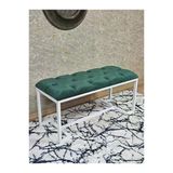Beyaz Boyalı - L - Ayaklı 100 Cm X 38 Cm Oturak - Bench - Makyaj Taburesi - Makyaj Oturak Yeşil Renk 100 X 40 Boyut/Ebat