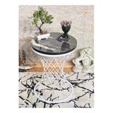 Beyaz Boyalı Pota 34 Cm Suntalem Tablalı Sehpa - Luanda Suntalem Sehpa - Ahşap Sehpa - Zigon Sehpa