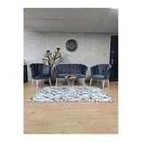 Beyaz Boyalı Tel Ayak Füme Döşeme Papatya Çay Seti Koltuk Takımı , Balkon, Salon, Ofis, Cafe Koltuk Takımı