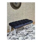 Beyaz Boyalı Tel Ayaklı 90 Cm Puf Bench - Puf - Bench - Kasalı Oturak - Oturak - Yatak Ucu Puf Füme Renk 90 X 41 Boyut/Ebat