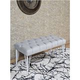 Beyaz Boyalı Tel Ayaklı 90 cm Puf Bench - Puf - Bench - Kasalı Oturak - Oturak - Yatak Ucu Puf Gri Renk 90 x 41 Boyut/ebat - Renkli