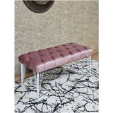 Beyaz Boyalı Tel Ayaklı 90 cm Puf Bench - Puf - Bench - Kasalı Oturak - Oturak - Yatak Ucu Puf Pembe Renk 90 x 41 Boyut/ebat - Renkli
