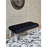 Beyaz Boyalı Tel Ayaklı 90 cm Puf Bench - Puf - Bench - Kasalı Oturak - Oturak - Yatak Ucu Puf Siyah Renk 90 x 41 Boyut/ebat - Renkli