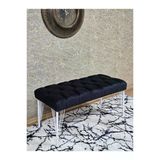 Beyaz Boyalı Tel Ayaklı 90 Cm Puf Bench - Puf - Bench - Kasalı Oturak - Oturak - Yatak Ucu Puf Siyah Renk 90 X 41 Boyut/Ebat
