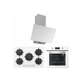 Beyaz Cam Ankastre Set (3481 Flam Beyaz - CS5365W01 5 Gözlü 75 cm Ocak - BO6502W02 )