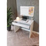 Beyaz Çekmeceli Çalışma Masası - 90x49 cm Bilgisayar ve Ofis Masası
