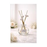 Beyaz Çiçekler Seramik Taş Çiçekli Çubuklu Oda Kokusu Flowers 80 ml - Acı Kahve - --