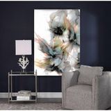 Beyaz Çiçekler Yağlı Boya Dokulu Tablo 50X70 Gold Çerçeveli
