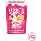 Beyaz Çikolata Kaplamalı Çilek Bisküvi Draje 80 gr x 6 Adet - 100 gr
