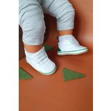 Beyaz Cırt Cırtlı Yeşil Detay Bebek Patik -g-2359
