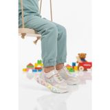 Beyaz Cırtlı Işıklı Desenli Kız Çocuk Spor Ayakkabı Sneaker 1998