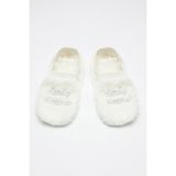 Beyaz Cloudy Dreams Slogan Baskılı Patik Çorap - 35 - 36