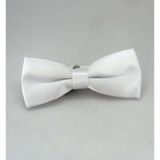 Beyaz Çocuk Boy Düz Renk Saten Papyon - CP-02