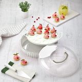 Beyaz Çok Amaçlı Saklama Kabı, Pasta Börek Muffin Kabı, Şeffaf Kapaklı, 3.8 L, 30.5 x 30.5 x 9 cm