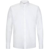 Beyaz Comfort Fit 100% Pamuk Slim Yaka Uzun Kollu Spor Gömlek - XS