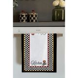 Beyaz Damalı Fırın Mutfak Havlusu 30X50CM - 30 x 50 cm - Beyaz - Kırmızı