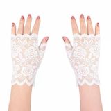 Beyaz Dantel Parmaksız Kısa Eldiven P245442s4567