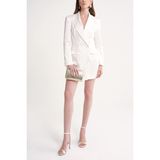 Beyaz Dar Kesim Blazer Ceket 61179